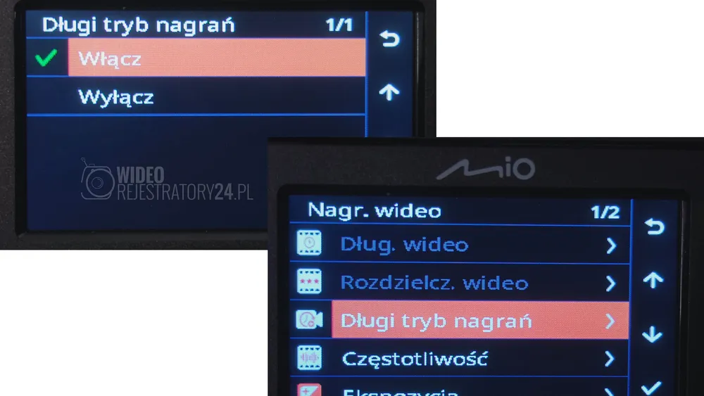 wydłużony tryb nagrań